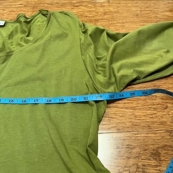 bryn Walker Chartreuse Green Long Sleeve Tunic Dress w/pockets. Size Large - Picture 12 of 14